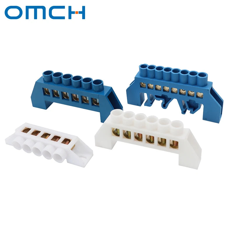 OMCH Terminal Bar 7x10 9x14mm Brass Ground Neutral Block High Conductivity Bridge Connector for Power Distribution Cabinet