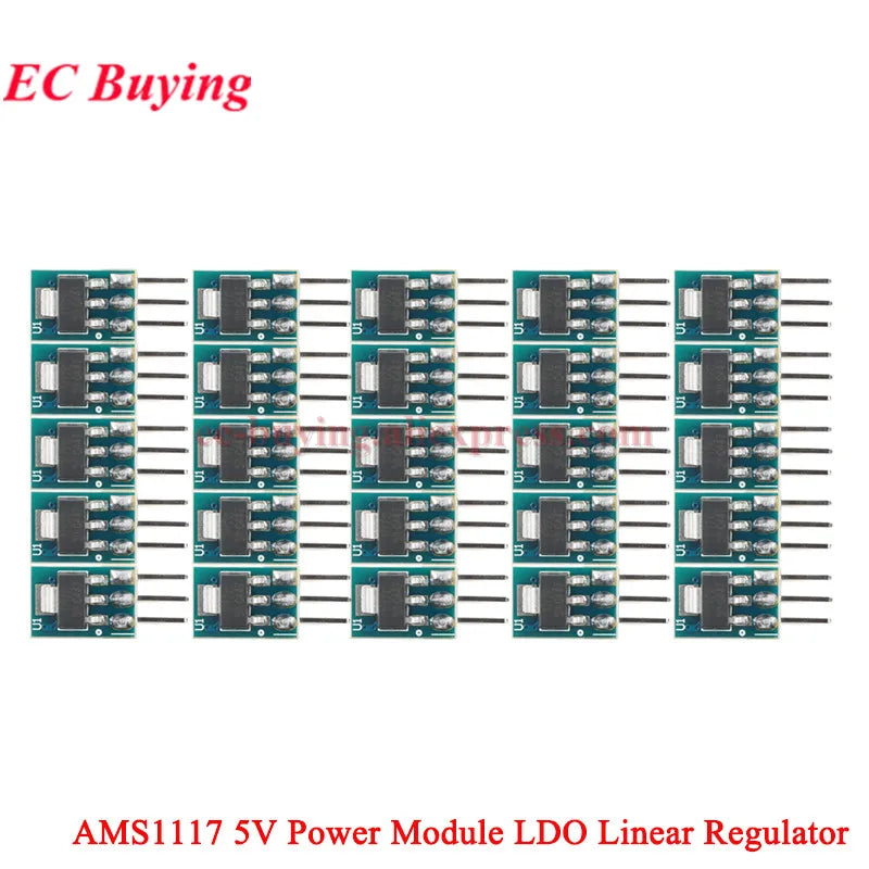 100Pcs/1pc AMS1117 3.3V 5V Power Supply Module AMS1117-3.3 AMS1117-5.0 LDO Linear Voltage Regulator Board 800mA PCB