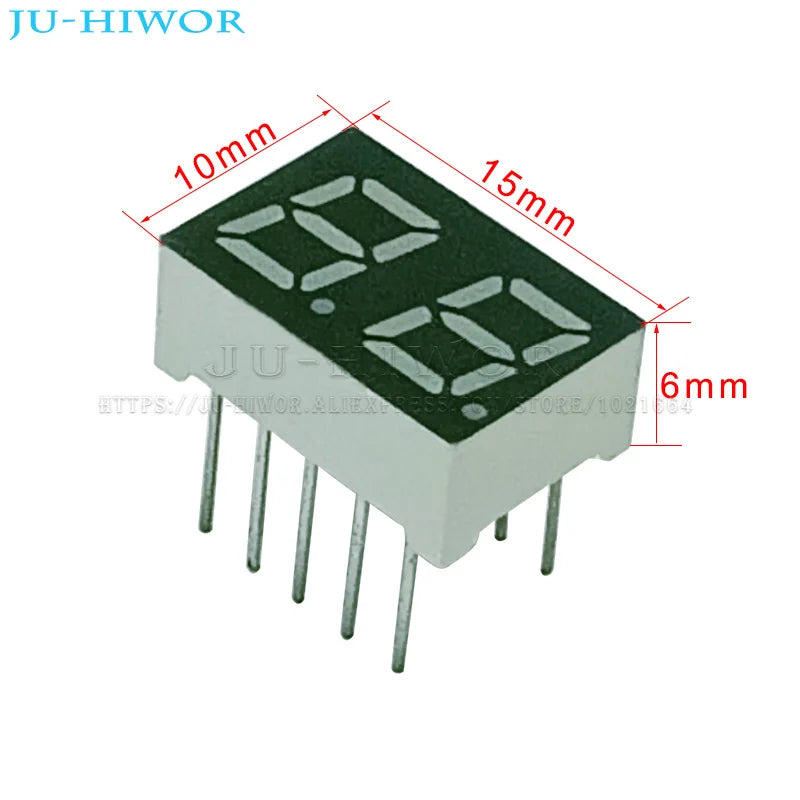 10pcs 0.28 Inch 10Pins 2281AY 2281BY 2 Digits Bits 7 Segment Yellow LED Digital Display Digitron Common Anode Cathode C-C C-A