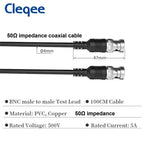 Cleqee P1013 Q9 BNC-BNC Interface Oscilloscope Test Probe Coaxial Cable Lead, 50Ω Impedance, Suitable for CCTV Cameras