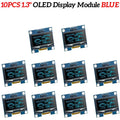 1-10PCS 1.3" OLED Display Module White/Blue Color Drive Chip SH1106 128X64 1.3 inch OLED LCD LED IIC I2C Communicate