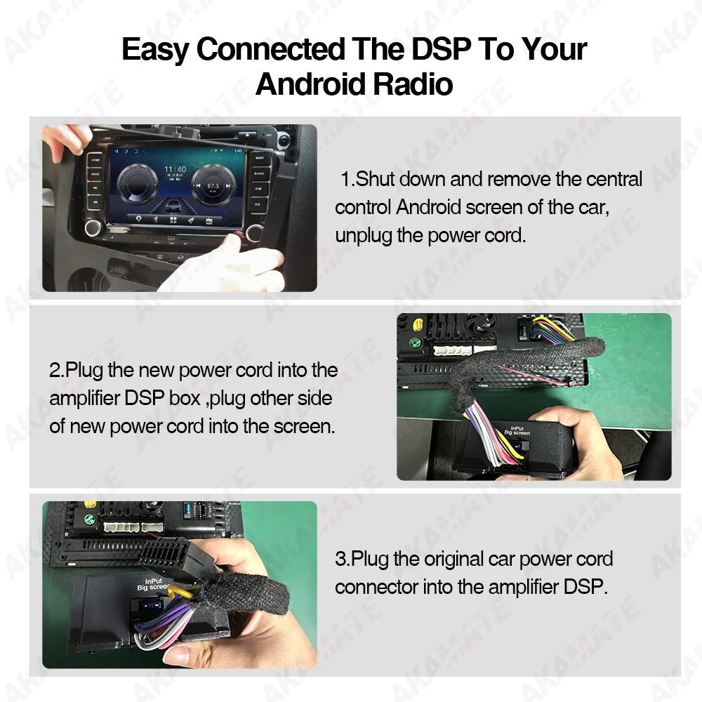 Car Radio Amplifier for Android Radio DSP Non Destructive Modification Speaker Enhance Sound Car Audio Processor 4 Channel