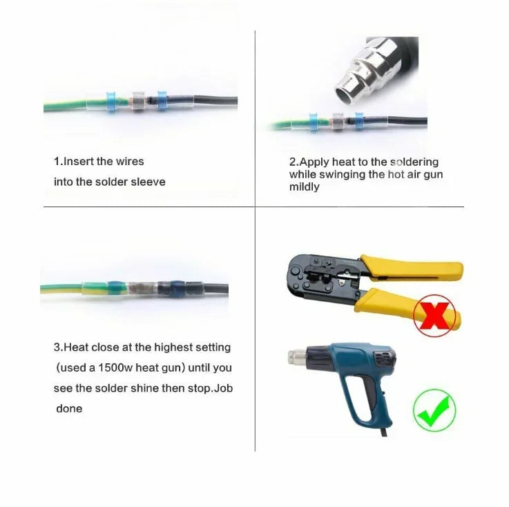 1/3/5 Boxed Solder Seal Wire Connector 3:1 Heat Shrink Sealed Insulated Butt Splice Terminal Waterproof Butt Connectors Kit