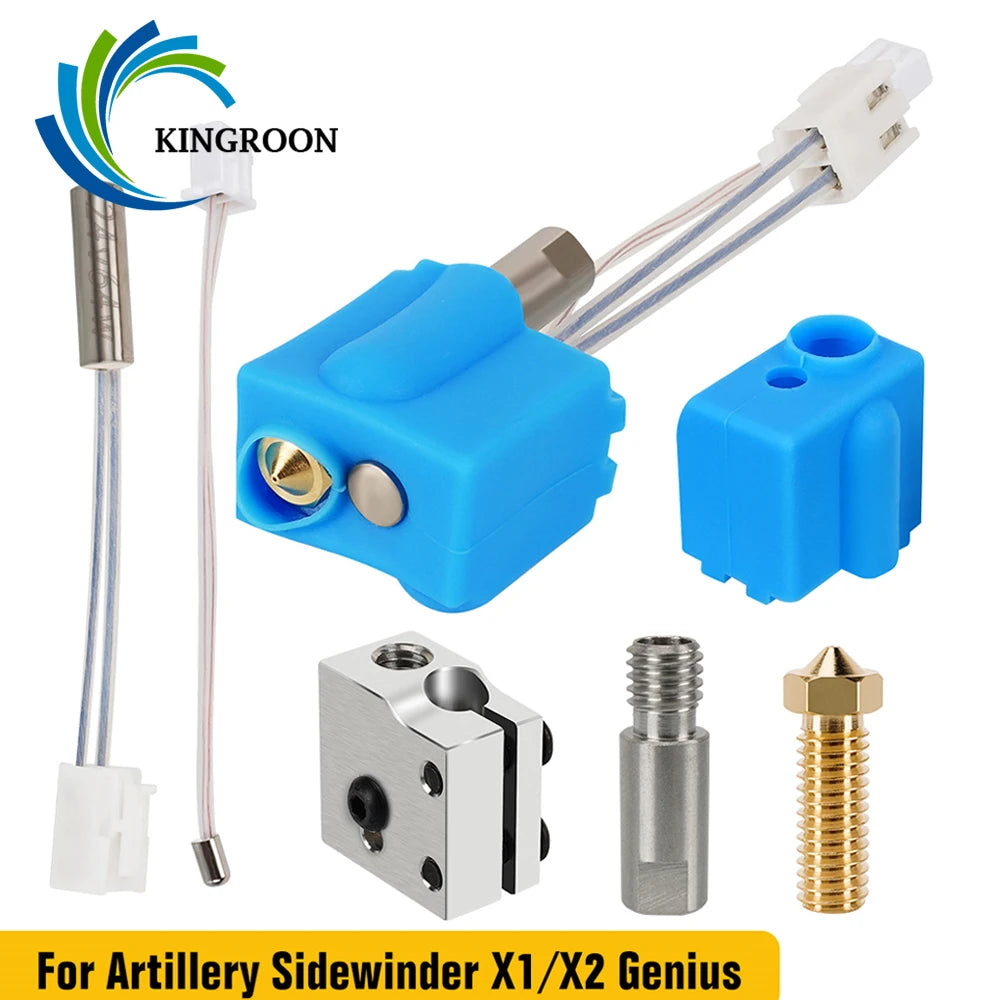 3D Printer Hotend Kit 24V 64W Heating Tube Thermistor 0.4mm Nozzle 1.75mm For Artillery Sidewinder X1 X2 Print Head Hotend Kit