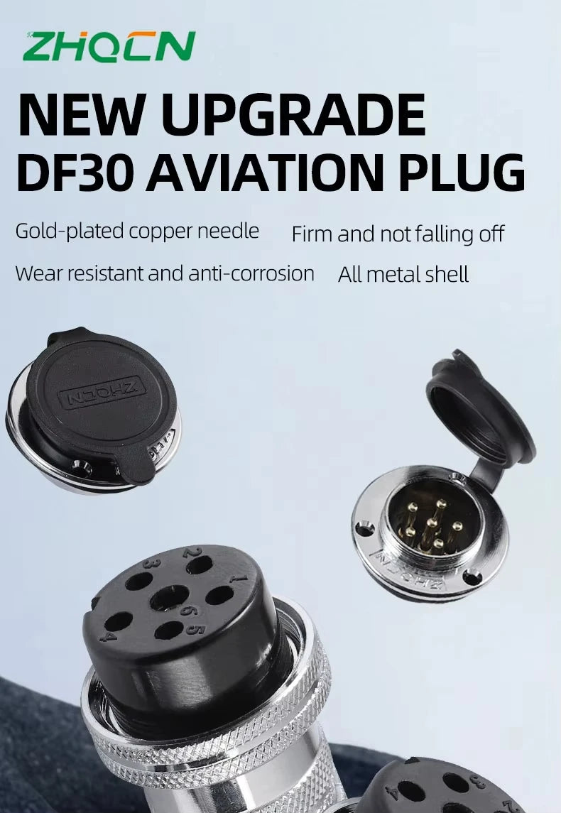 DF20 GX20 Aviation Connector 2 3 4 5 6 7 8 9 10 12 14 Pin Male Female Plug Socket Metal Push Pull Cable Connector Gold Plated Co