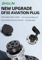 DF20 GX20 Aviation Connector 2 3 4 5 6 7 8 9 10 12 14 Pin Male Female Plug Socket Metal Push Pull Cable Connector Gold Plated Co