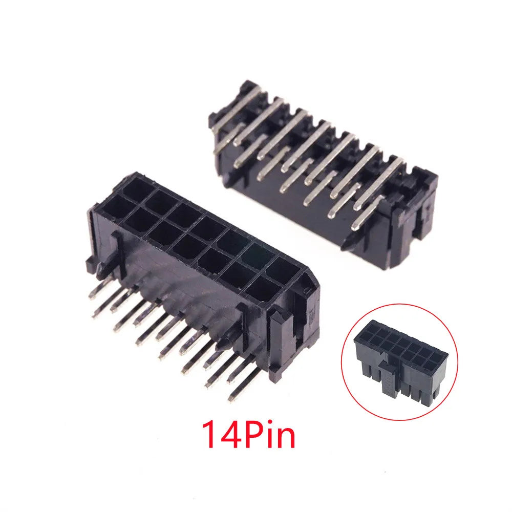 10/100Pcs 3.0mm Wafer Micro-Fit 3.0 Connector PCB Male Header Right Angle 2 4 6 8 10 12 14 16 18 20 22 24 Pin Board Solder 43045