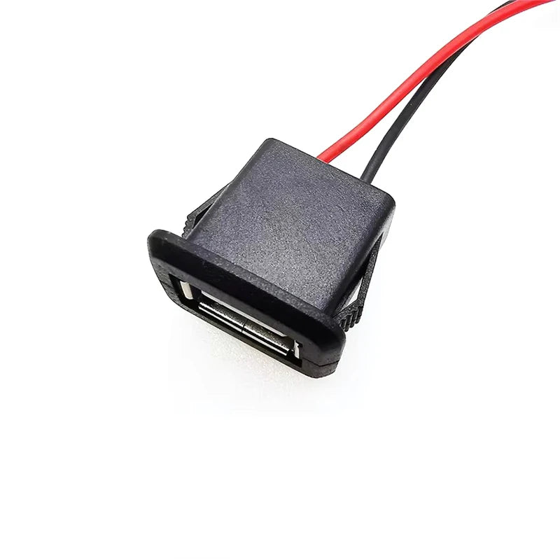 USB 2.0 Female Base 2P/4P Direct Pressure Buckle Welding Wire Type A-Port Waterproof Socket Charging Female Plug