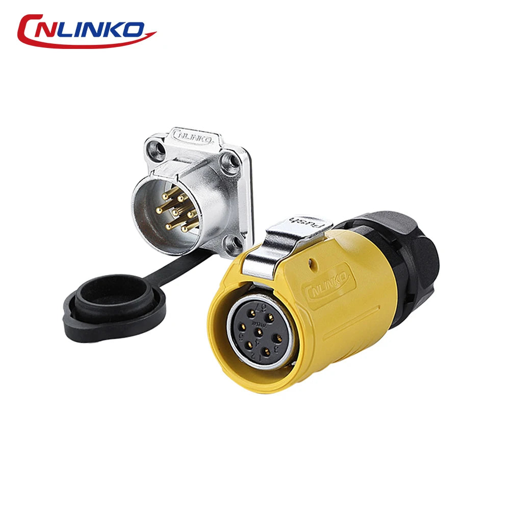 CNLINKO LP20 IP68 Waterproof Circular Heavy Duty Connector 2-12Pin Male/Female Set for Outdoor LED Lighting & Industrial Power