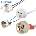 5pcs Bi-Pin Base G4 G6.35 GY6.35 GX5.3 MR16 GZ4 MR11 GU5.3 G5.3 M10 0.75mm Halogen Incandescent Led Socket Ceramic Lamp Holder