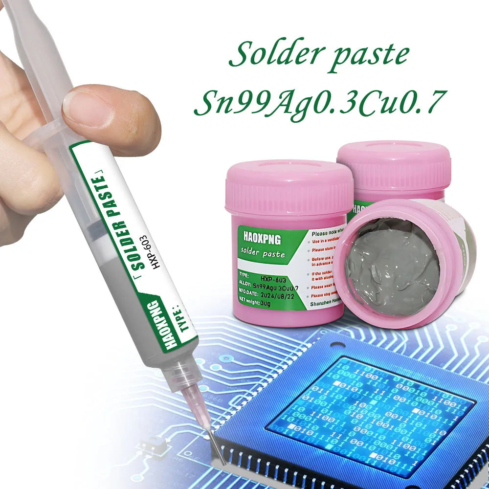 Solder Paste Flux For Soldering Sn99ag0.3cu0.7  Smd Repair Tin Paste 217℃ Tin Paste Set Welding Fluxes High Quality Flux