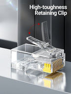 AMPCOM CAT5e RJ45 Connector 8P8C Modular Ethernet Cable RJ 45 Ends Ethernet Cable Crimp Connectors UTP Network Plug