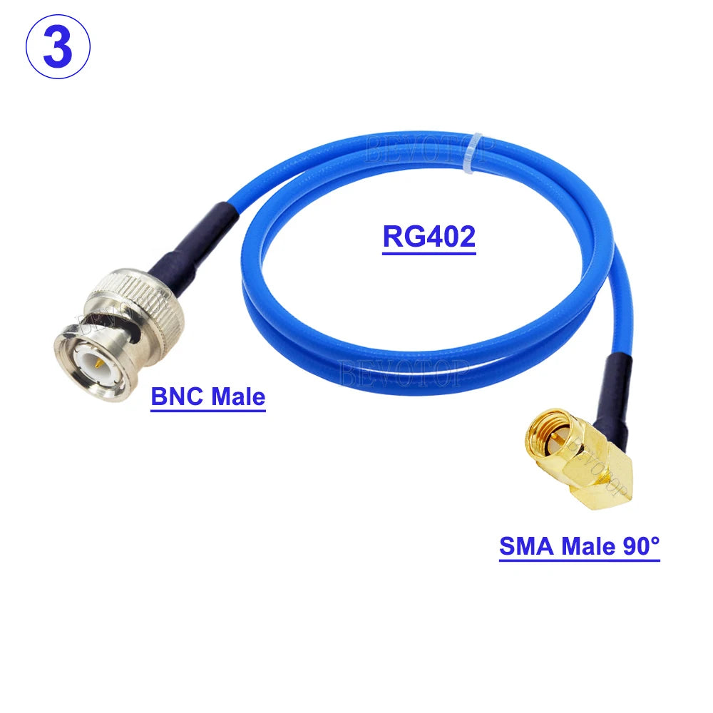 RG402 BNC Male to BNC/SMA Male Connector 50ohm BNC to SMA for Semi-Felxible 0.141 RG402 RF Coaixal Cable High Frequency Test