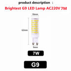 Brightest G9 LED Lamp AC220V 3W 5W 7W Ceramic SMD2835 LED Bulb Warm/Cool White Spotlight Replace Halogen Light Consignment
