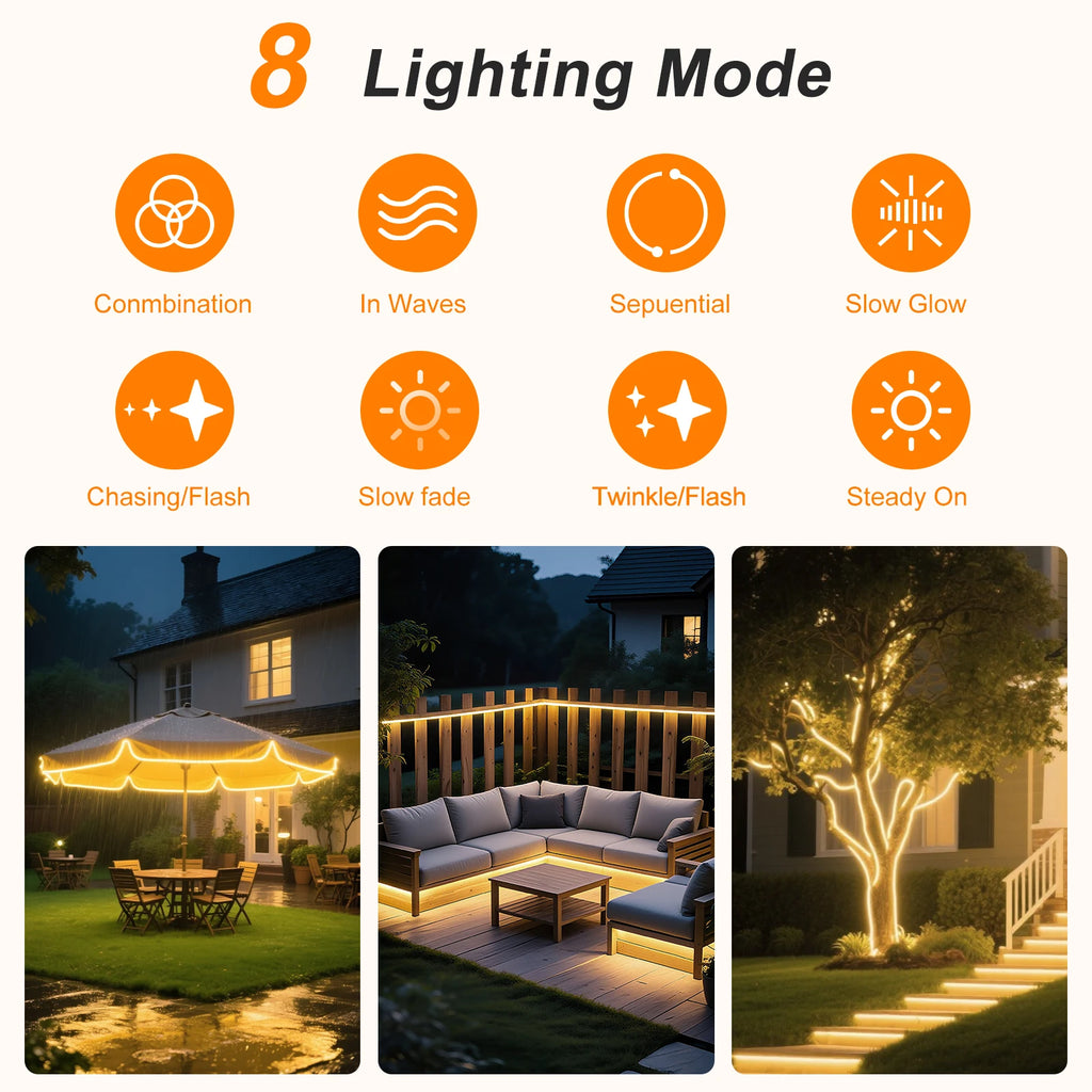 DC24V Solar LED Neon Strip Light Waterproof Warm White Blue Red Pink 6x12mm 2835 120LEDs/m Flexible Neon Rope Light Garden Decor