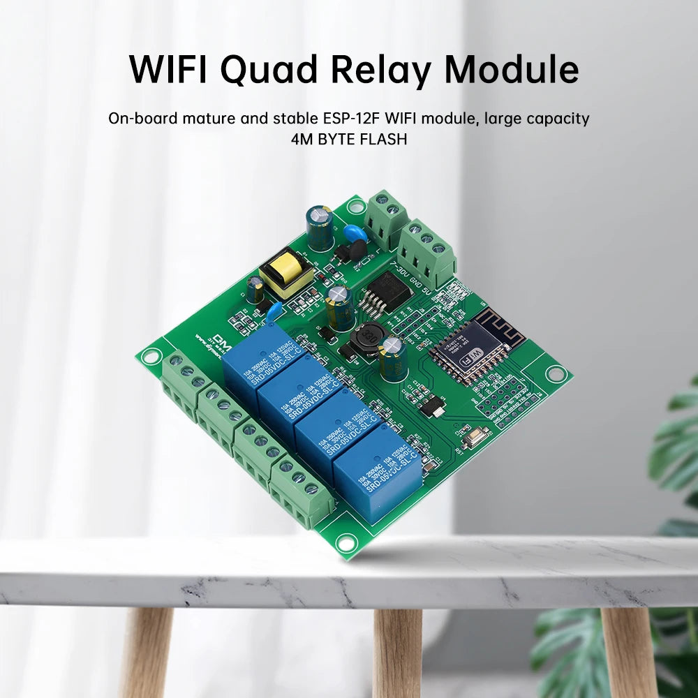 ESP8266 WiFi 4-Channel Relay Module ESP-12F Development Board AC-DC Switching Power Supply Module