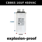 CBB65 450V Motor Capacitor Air Conditioner Compressor Start Capacitor 5uF 6uF 20uF 25uF 30uF 35uF 40uF 45uF 50uF 60uF 70uF
