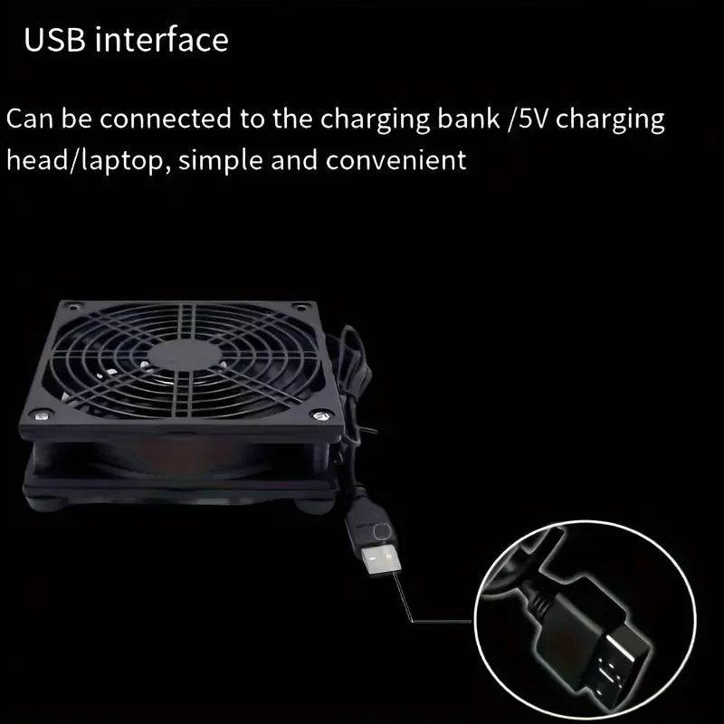 120x120x25mm 5V USB Power Cooling Case Fan For Receiver DVR Xbox TV Box Router