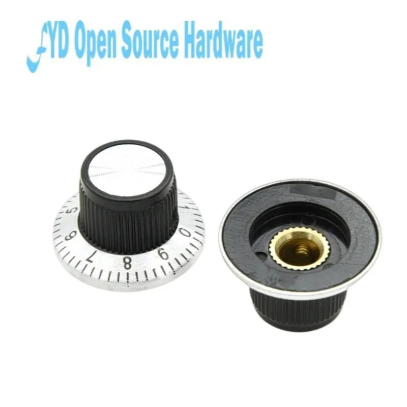 C1/C2/C3 Digital Scale 6mm Potentiometer Knob Metal Surface Indicating Instrument Adjustment Knob