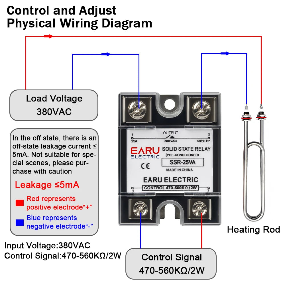 EARU SSR-10VA 25VA 40VA Solid State Relay Voltage Regulator SSR 10A-150A AC 380V Output Potentiometer PID Temperature Controller