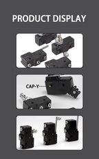 Micro Limit Switch CNTD CM‑1743 CM‑1743N Long Roller Lever 15A 250VAC 1NO1NC Plastic Housing Travel Switch for Industrial Machin