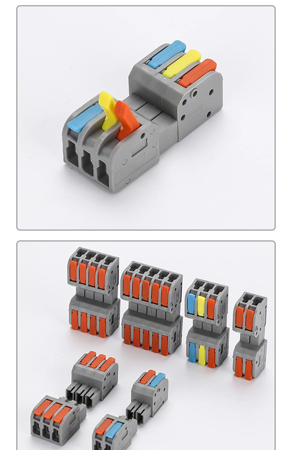 10PCS Docking Mini Quick Wire Connector Universal Compact Electrical Wiring Connectors Push-in Butt Conductor Terminal Block