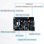 W01 U2500 USB 2.5G ethernet + NVME HAT for Raspberry Pi 5