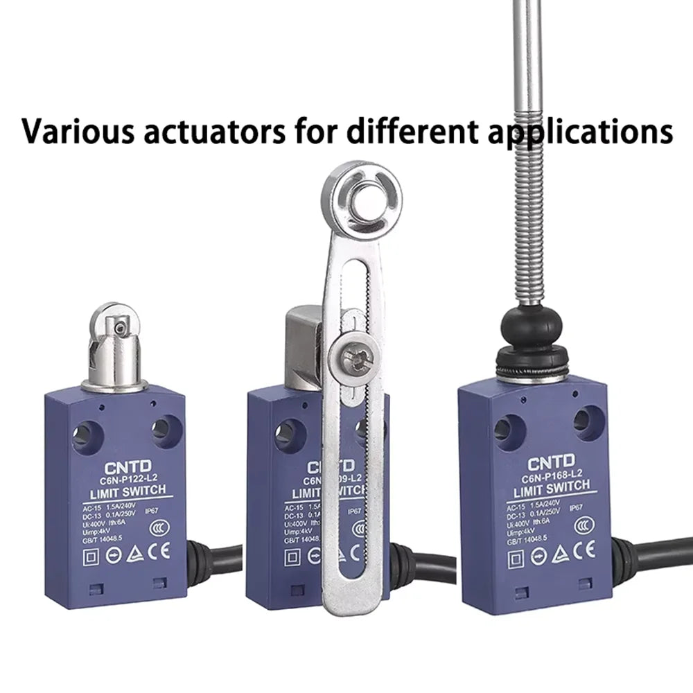 CNTD Micro Limit Switch C6N Series C6N‑101 C6N‑102 C6N‑111 C6N‑121 1NO1NC 10A 250V IP67 Waterproof For Automated Machinery