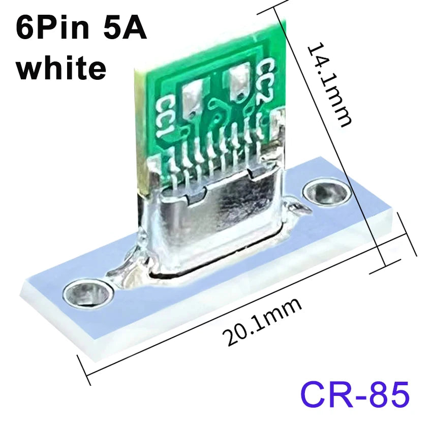 1-10pcs USB 3.1 Type C Socket With Screw Fixing Plate Type-C USB Jack 3.1 Type-C 2Pin 4Pin 5Pin 6Pin Female Connector Jack
