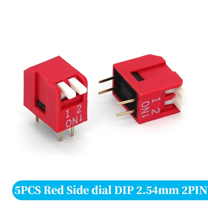 5PCS Slide Type Switch Module 1 2 3 4 5 6 7 8 10PIN /1.27/2.54mm Position Way DIP/SMD Pitch Toggle Switch Blue Snap Switch Dial