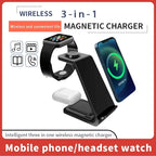 30W 3 In 1 Wireless Charger  Stand Dock For iPhone 15 14 13 12 11 XS Apple Watch 8 7 AirPods  Induction Fast Charging Station