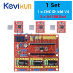 1SET 3DV4 CNC Shield V4 + Nano 3.0 + 3pcs DRV8825 or A4988 Reprap Stepper Drivers Set For Arduino