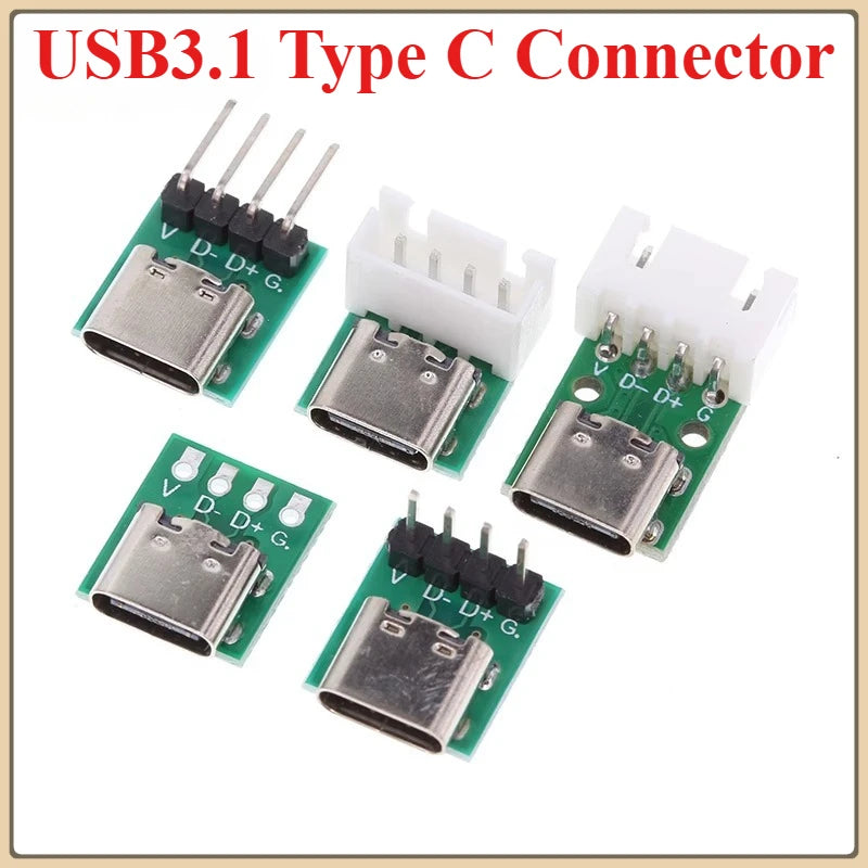 1/5/10Pcs TYPE C USB 3.1 Type C Connector 16 Pin Test PCB Board Plate Adapter Socket For Data Line Wire Cable Transfer