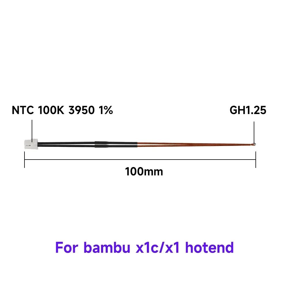 For Bambulab P1s Thermistor Bambu Lab P1P Bamboo Lab Heater  24v 65w Caremic Heater Temperature Sensor 350℃ for Bambu Hotend