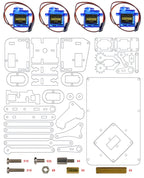 Four Degree of Freedom Assembly Robotic Arm Microcontroller Soldering Kit Acrylic Robotic Arm DIY Maker Learning Parts