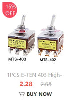 5PCS Miniature Toggle Switch Double Pole Double Throw DPDT (MTS202) ON-ON 120VAC 6A 1/4 Inch Mounting MTS-202