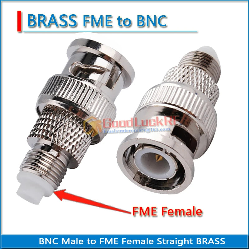 Q9 BNC Male to FME Male Cable Connector Socket FME - BNC Straight Nickel Plated Brass Coaxial RF Adapters