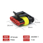 20/50/100Sets 1.5 Series AMP Automobile Connectors 1/2/3/4/5/6 Pin Super Seal Waterproof  Electrical Wire Connector PA66 Nylon