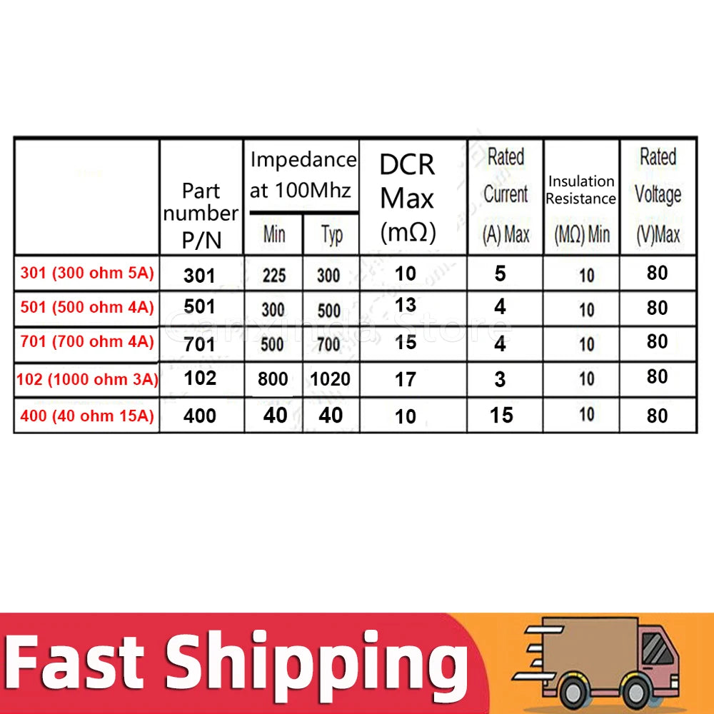 5pcs ACM7060 SMD Common Mode Filter 300ohm 500ohm 700ohm 1000ohm 1300ohm 3000ohm 4A 5A 15A Current Inductor Choke Coil 7x6mm