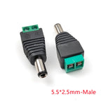 5/10Pcs Solderless DC Jack Plug Connector 3.5x1.35 5.5x2.1 5.5x2.5mm Male Female Adapter for LED Tape Surveillance Camera