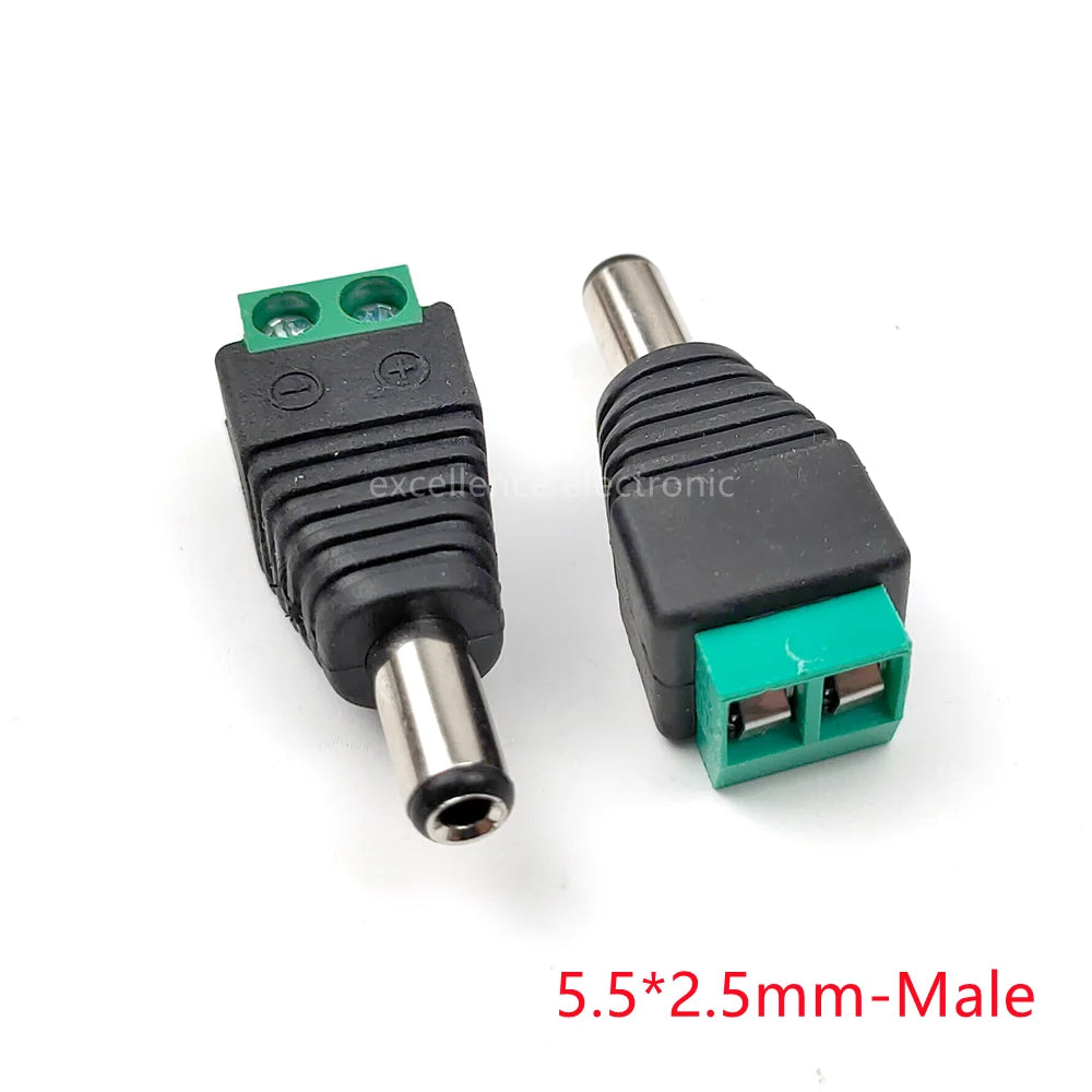 5/10Pcs Solderless DC Jack Plug Connector 3.5x1.35 5.5x2.1 5.5x2.5mm Male Female Adapter for LED Tape Surveillance Camera
