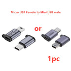 Usb Type C to Mini USB MicroUSB Adapter Micro USB to TypeC Mini USB Converter Connector Support Charge Data Sync 480Mbps 18W