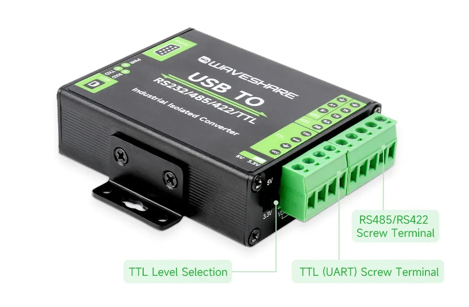 FT232RNL USB TO RS232/485/422/TTL Interface Converter Industrial Isolation Aluminium Case Support Mac Linux Android Windows