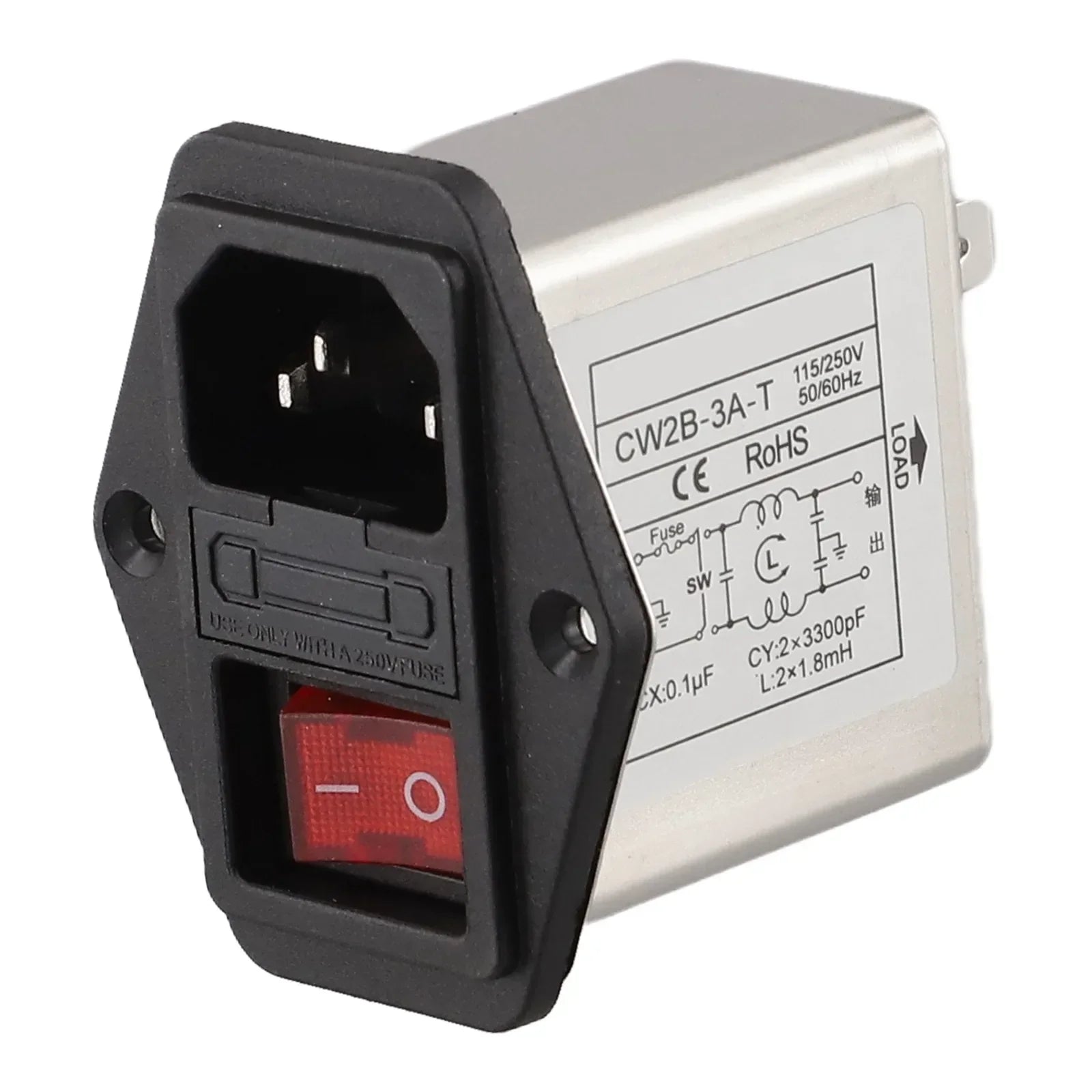 Power Filter For Lighting Equipment For Power Equipment IEC Socket Type Power Filter With Light Safety Switch CW2B-T CW2C-T
