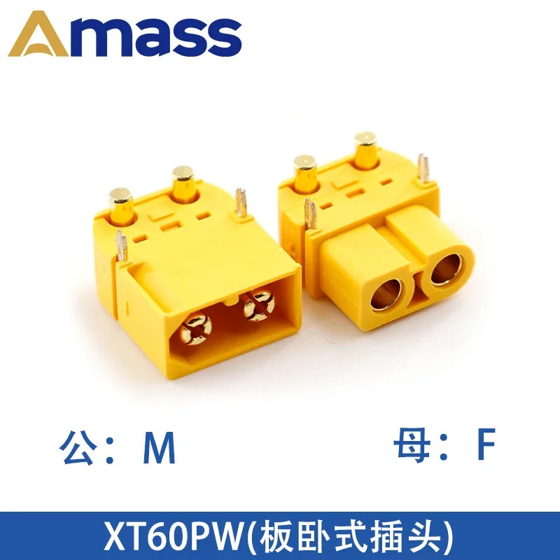 Amass XT30 XT60 XT90M/F Connector High Current Male/Female Lithium Battery Charging Gold Plated Plug