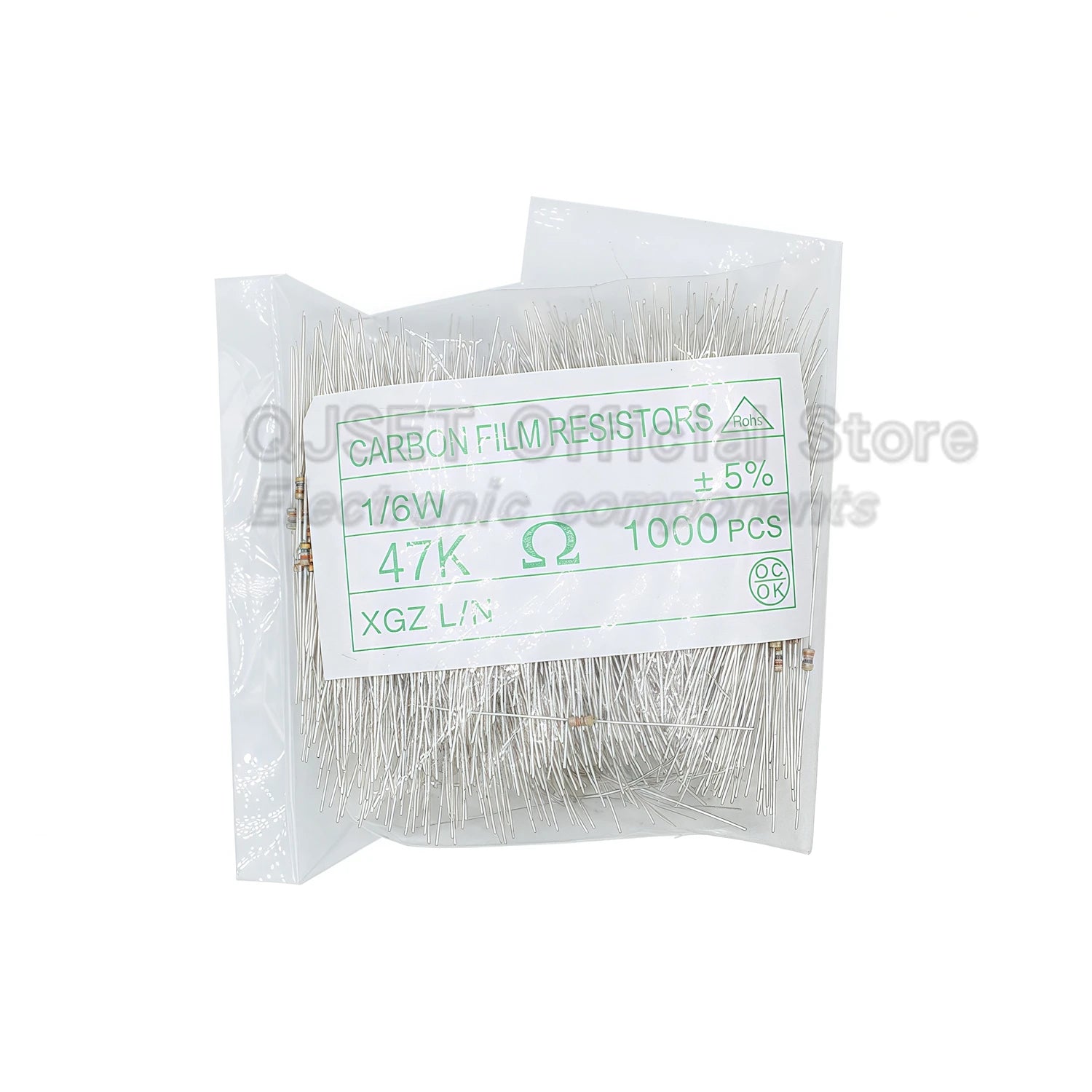 1000pcs 1/8W 1/6W Carbon Film Resistor 5% 0.125W 1K 4.7K 10K 22K 47K 100k 200k 220k 510k 470K 1M Ohm 10 100 200 220 330 470 Ohms