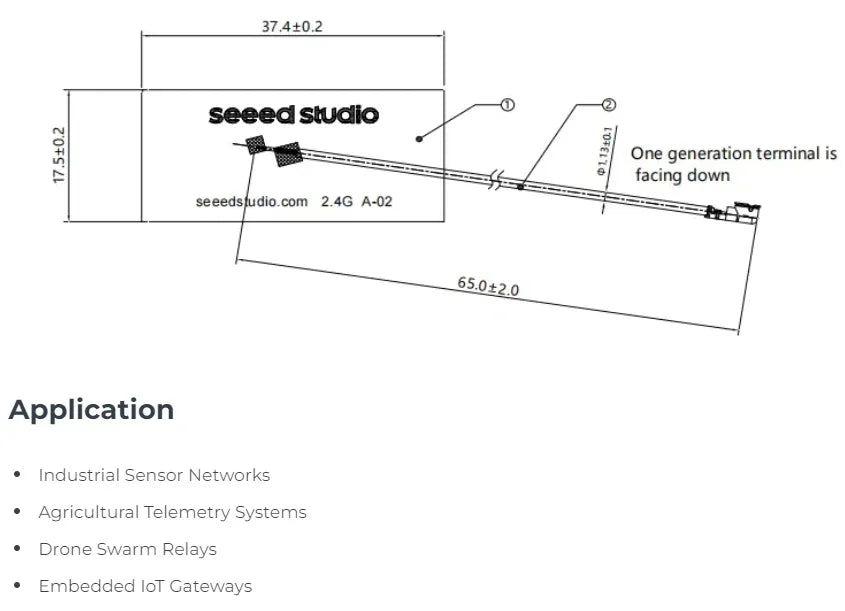 Seeed 2.4GHz FPC Antenna 1.16dBi/2.9dBi/1.86dBi for XIAO ESP32-S3/ESP32-C3/nRF54L15 and Rod 2.81dBi
