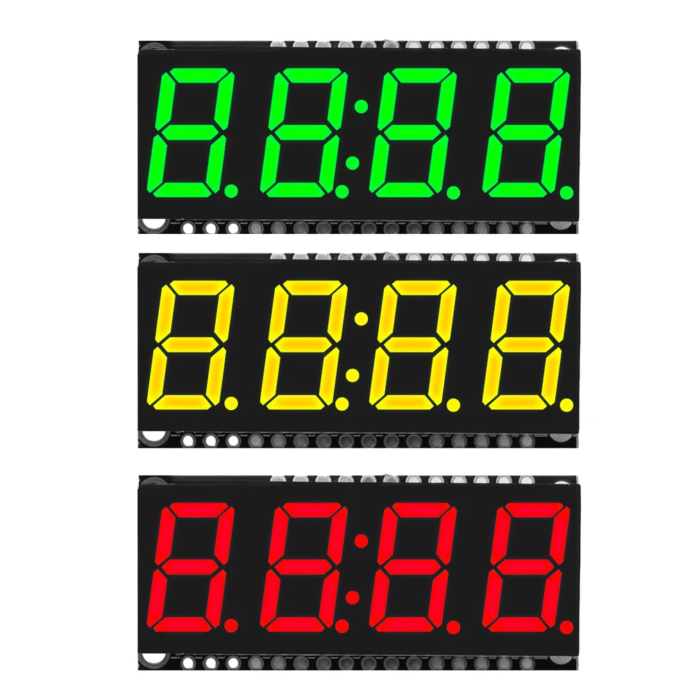 HT16K33 LED Display Module for Arduino 4 Digit 7 Segment 0.56 inch Time Clock Indicator Tube Module Red Blue Green Yellow White