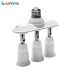 E27-5E27 3/4E26 Linear Edison Screw CFL LED Lamp Bulb Base Adapter 250V 2A Light Socket Splitter Extender