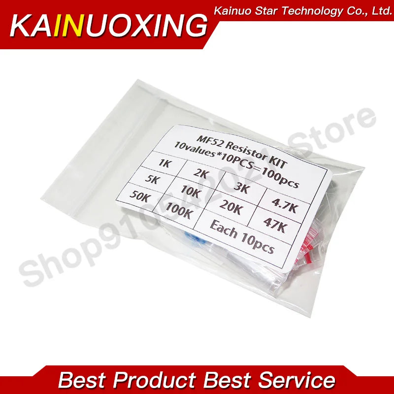 100PCS=10value*10pcs NTC Thermistor Resistor Kit NTC-MF52AT 1K 2K 3K 4.7K 5K 10K 20K 47K 50K 100K +-5% 3950B
